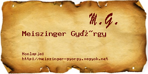 Meiszinger György névjegykártya